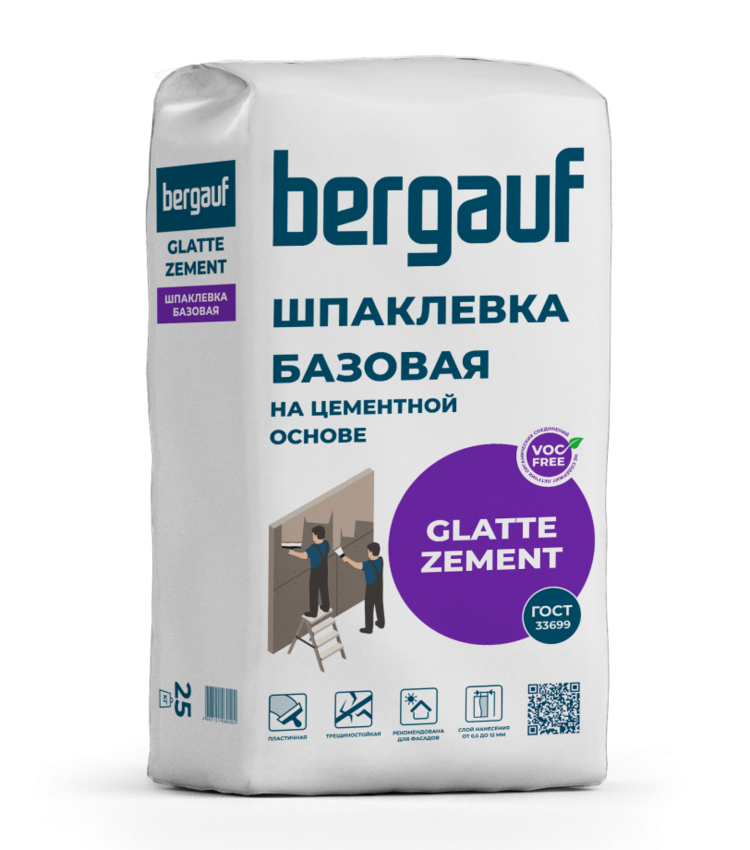 Bergauf Glatte Zement 25 кг Базовая шпаклевка на цементной основе