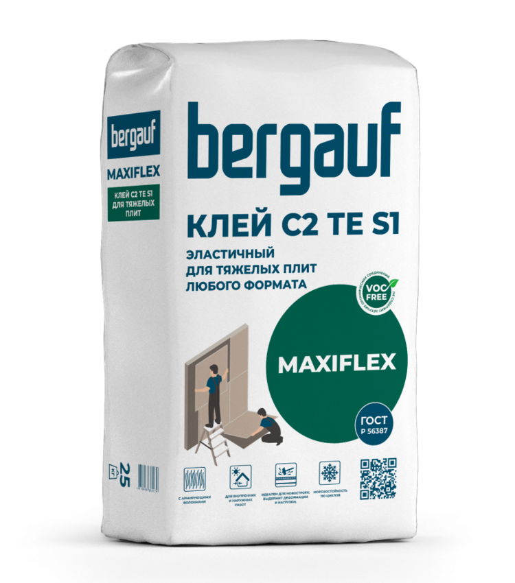 Клей эластичный для тяжелых плит Bergauf Maxiflex 25кг