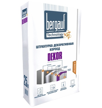 Штукатурка декоративная короед зерно 2 мм Bergauf Dekor 2.0, 25 кг