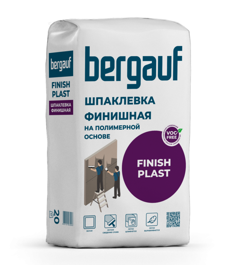 Bergauf Finish Plast 20 кг Финишная шпаклевка на полимерной основе