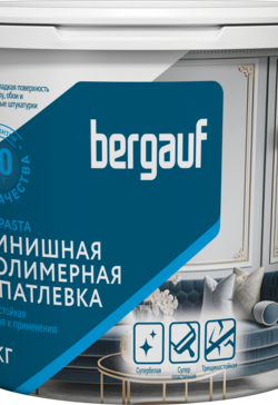 Шпаклевка финишная полимерная, влагостойкая, Bergauf Uni Pasta, 25 кг