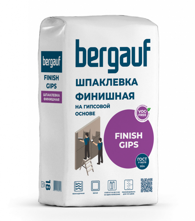 Bergauf Finish Gips 18 кг Финишная шпаклевка на гипсовой основе
