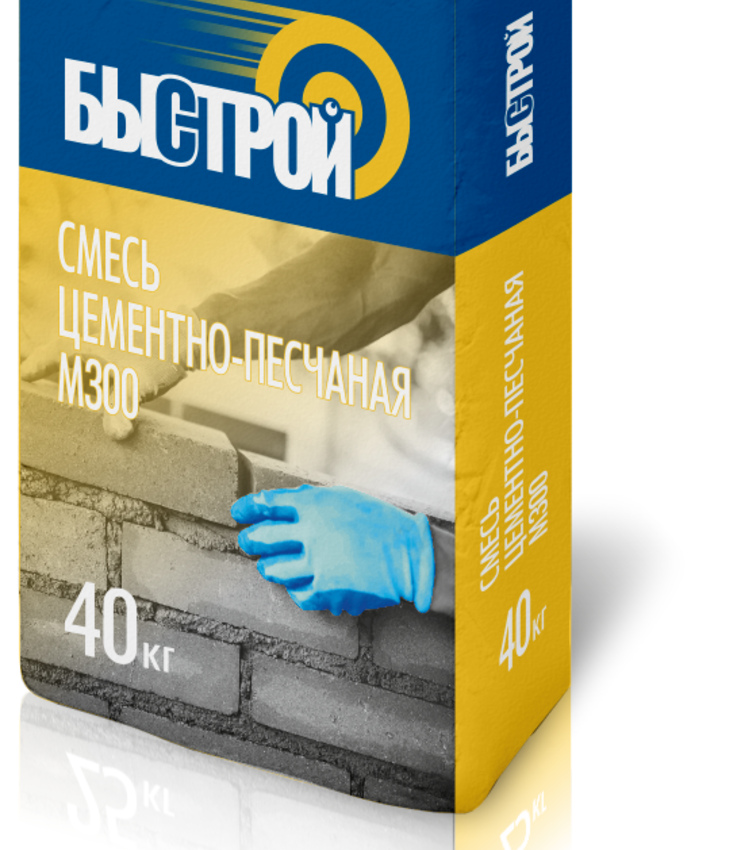 Быстрой Смесь цементно-песчаная М300, 40 кг